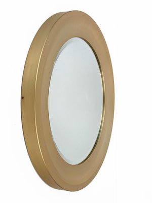 Mid-Century Italian Gilded Aluminum Mirror by Sergio Mazza for Artemide, 1960s-JDR-1126006