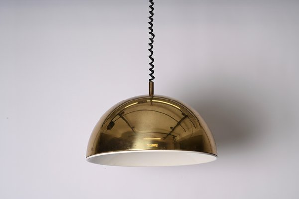 Mid-Century Italian Gilt Metal Pendant Lamp Attributed to Franco Albini, 1970s-JDR-1349501