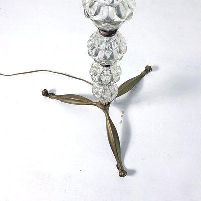 Mid-Century Italian Glass and Brass Floor Lamp-FO-1155242