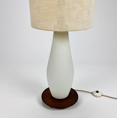 Mid-Century Italian Glass and Teak Floor Lamp, 1950s-RMX-1145902