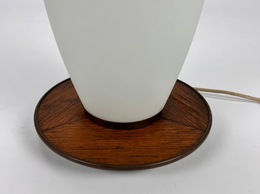 Mid-Century Italian Glass and Teak Floor Lamp, 1950s-RMX-1145902