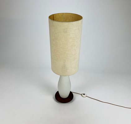 Mid-Century Italian Glass and Teak Floor Lamp, 1950s-RMX-1145902