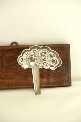 Mid-Century Italian Glass and Wooden Coat Rack, 1940s-HUY-1768721