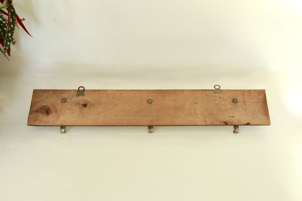 Mid-Century Italian Glass and Wooden Coat Rack, 1940s-HUY-1768721