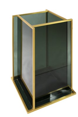 Mid-Century Italian Glass & Brass Umbrella Stand-ZVH-1294936