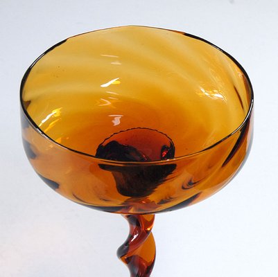 Mid-Century Italian Glass Footed Dish from Empoli, 1960s-GIW-1650297