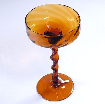 Mid-Century Italian Glass Footed Dish from Empoli, 1960s-GIW-1650297