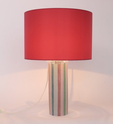 Mid-Century Italian Glass Lamp with Custom Lampshade by Ghisetti Murano, 1980s-VNE-1162067