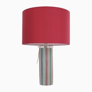 Mid-Century Italian Glass Lamp with Custom Lampshade by Ghisetti Murano, 1980s-VNE-1162067