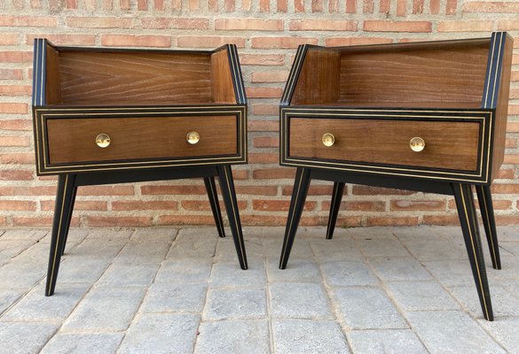 Mid-Century Italian Glass Nightstands, 1960s, Set of 2-NOU-1083232