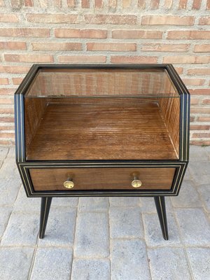 Mid-Century Italian Glass Nightstands, 1960s, Set of 2-NOU-1083232