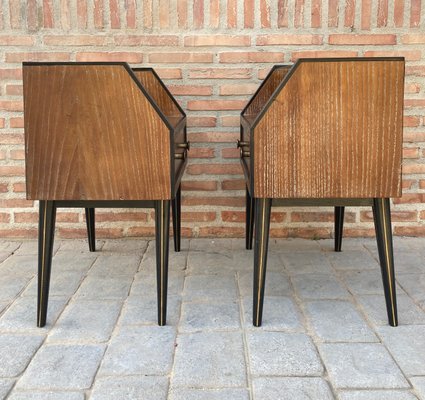 Mid-Century Italian Glass Nightstands, 1960s, Set of 2-NOU-1083232