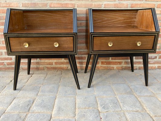 Mid-Century Italian Glass Nightstands, 1960s, Set of 2-NOU-1083232