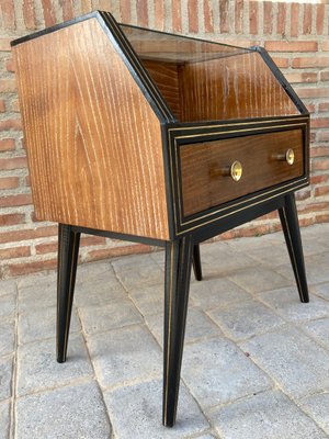 Mid-Century Italian Glass Nightstands, 1960s, Set of 2-NOU-1083232