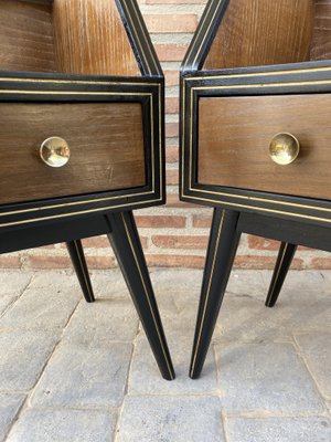 Mid-Century Italian Glass Nightstands, 1960s, Set of 2-NOU-1083232