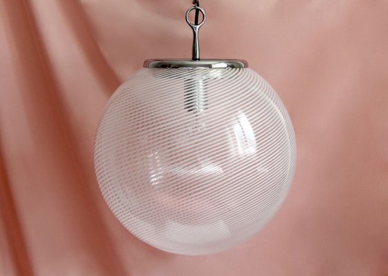 Mid-Century Italian Globe Ceiling Lamp by Venini, 1960s-HUY-909008