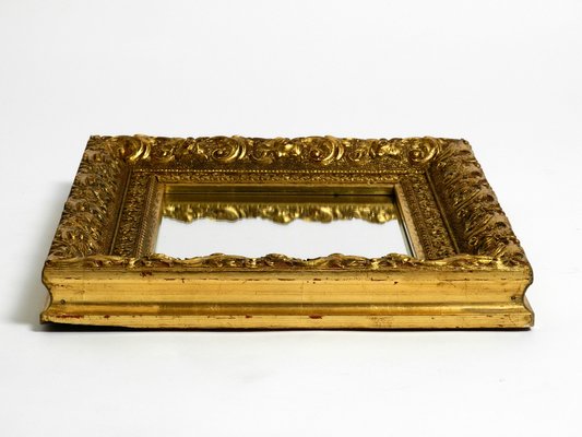 Mid-Century Italian Gold-Plated Wooden Frame Wall Mirror-RR-1305314