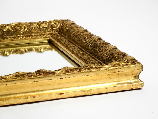 Mid-Century Italian Gold-Plated Wooden Frame Wall Mirror-RR-1305314