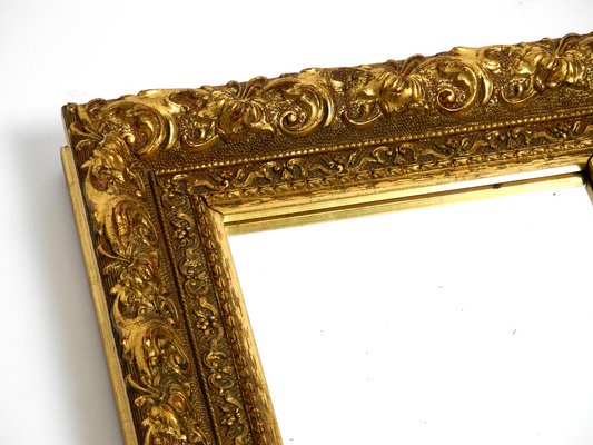 Mid-Century Italian Gold-Plated Wooden Frame Wall Mirror-RR-1305314