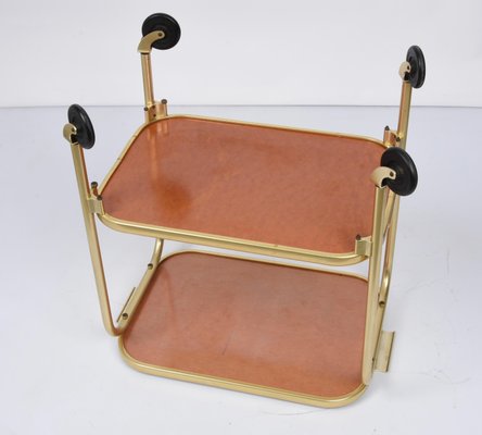 Mid-Century Italian Golden Aluminum & Formica Bar Cart, 1950s-JDR-1137882