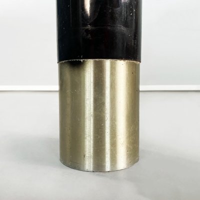 Mid-Century Italian Golden & Black Metal Cylindrical Floor Ashtray, 1960s-GDD-1193010