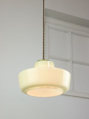 Mid-Century Italian Green Glass and Brass Pendant Lamp-HGJ-1720117