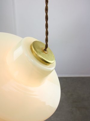 Mid-Century Italian Green Glass and Brass Pendant Lamp-HGJ-1720117