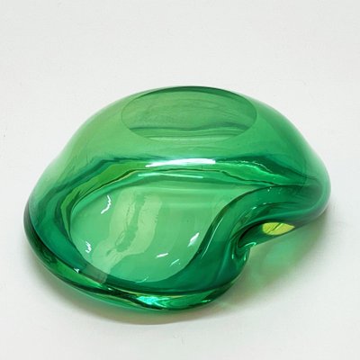 Mid-Century Italian Green Sommerso Murano Glass Decorative Bowl by Flavio Poli, 1960s-JDR-1125442