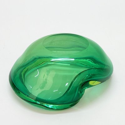 Mid-Century Italian Green Sommerso Murano Glass Decorative Bowl by Flavio Poli, 1960s-JDR-1125442