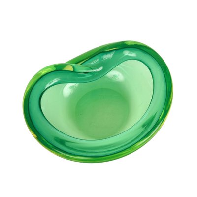 Mid-Century Italian Green Sommerso Murano Glass Decorative Bowl by Flavio Poli, 1960s-JDR-1125442