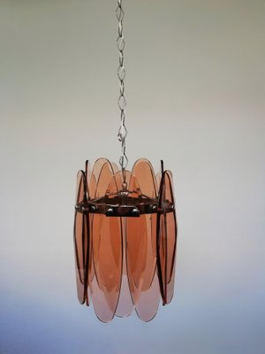 Mid-Century Italian Ground Pink Glass Ceiling Lamp from Veca-UIW-1188051