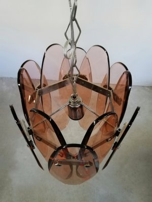 Mid-Century Italian Ground Pink Glass Ceiling Lamp from Veca-UIW-1188051