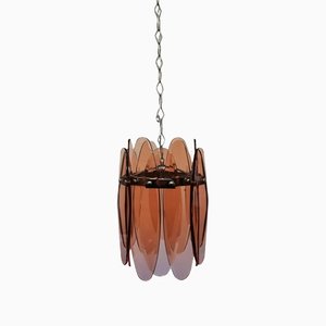 Mid-Century Italian Ground Pink Glass Ceiling Lamp from Veca-UIW-1188051