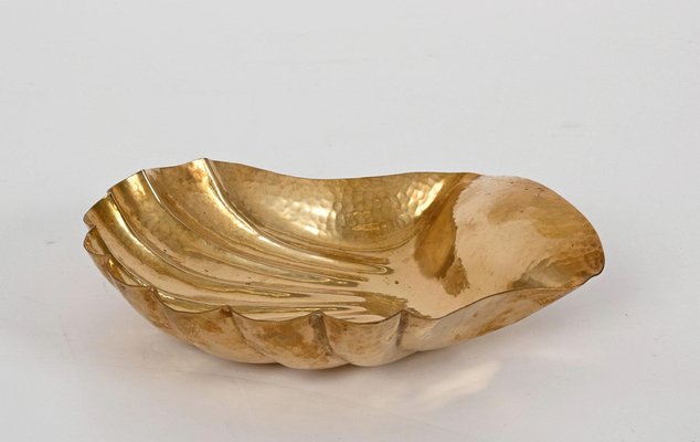 Mid-Century Italian Handmade Brass Shell Shaped Bowls for Metal Art, 1970s, Set of 3-JDR-1310724