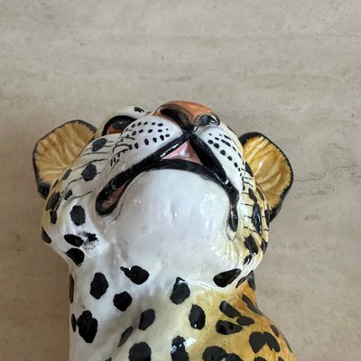 Mid-Century Italian Handmade Ceramic Baby Leopards, 1970s, Set of 2-NOT-2019827