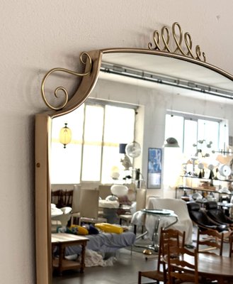 Mid-Century Italian Large Brass Mirror in the style of Gio Ponti, 1960s-VNE-2017252