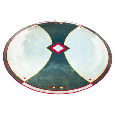 Mid-Century Italian Large Round Carpet, 1980s-GDD-1278688