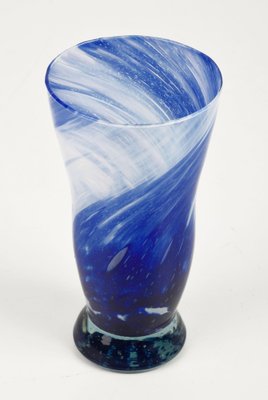 Mid-Century Italian Light Blue Murano Glass & Crystal Vase by Gae Aulenti for Venini, 1960s-JDR-1126012