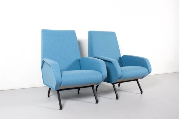 Mid-Century Italian Lounge Chairs in the Style of Marco Zanuso, Set of 2-QT-1263471