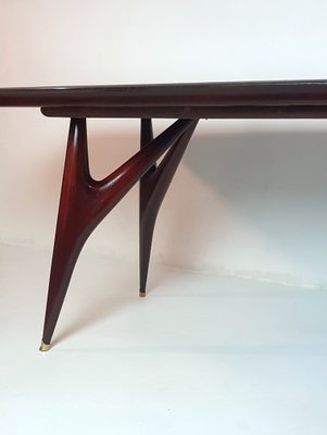 Mid-Century Italian Mahogany Dining Table by Vittorio Dassi, 1950s-FO-550227