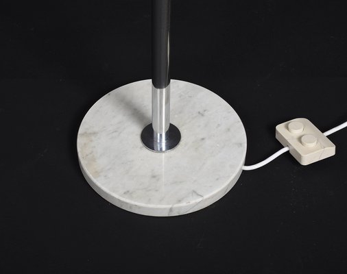 Mid-Century Italian Metal, Aluminum and Carrara Marble Base Floor Lamp, 1970s-JDR-1126138