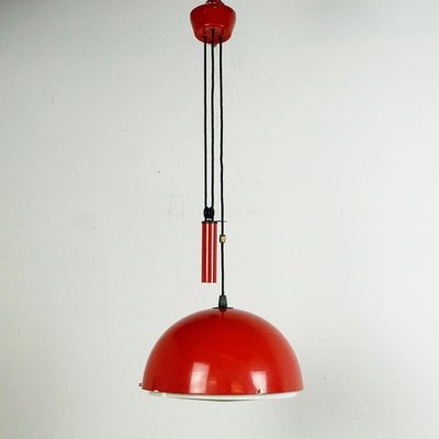 Mid-Century Italian Metal and Brass Counterweight Pendant Lamp, 1960s-MH-2036548