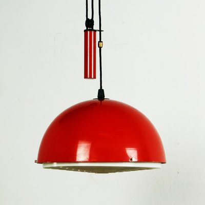 Mid-Century Italian Metal and Brass Counterweight Pendant Lamp, 1960s-MH-2036548