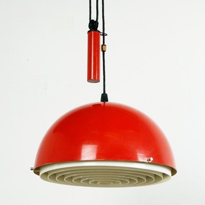 Mid-Century Italian Metal and Brass Counterweight Pendant Lamp, 1960s-MH-2036548