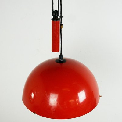 Mid-Century Italian Metal and Brass Counterweight Pendant Lamp, 1960s-MH-2036548