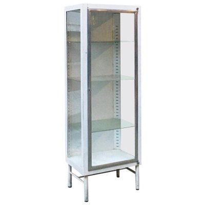 Mid-Century Italian Metal Display Cabinet with Three Internal Shelves, 1950s-GDD-1097325