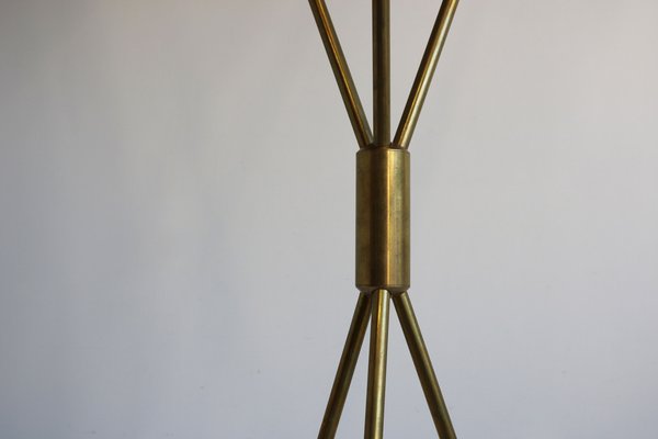 Mid-Century Italian Minimalist Black Brass Floor Lamp in the Style of Stilnovo, 1950s-WIP-1355037