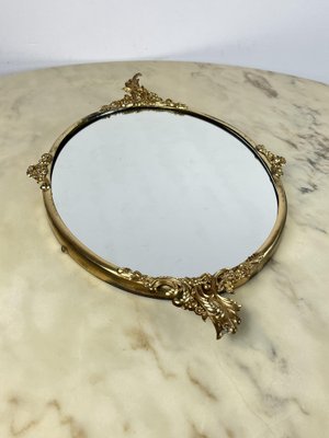 Mid-Century Italian Mirror in Brass, 1960s-YST-1754661