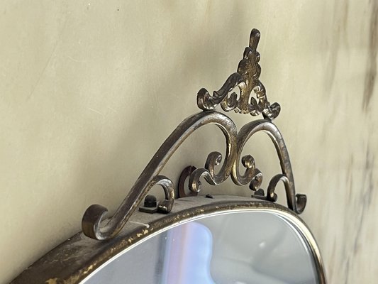 Mid-Century Italian Mirror in Brass, 1960s-YST-1754570