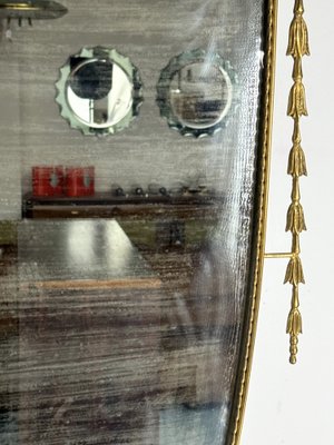 Mid-Century Italian Mirror in Brass, Italy, 1950s-OT-1818701